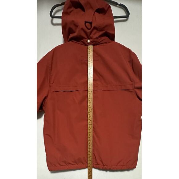 Lands End Orange Jacket Mens Windcheck Hooded Fleece Lined Large 42-44 EUC - Picture 13 of 13